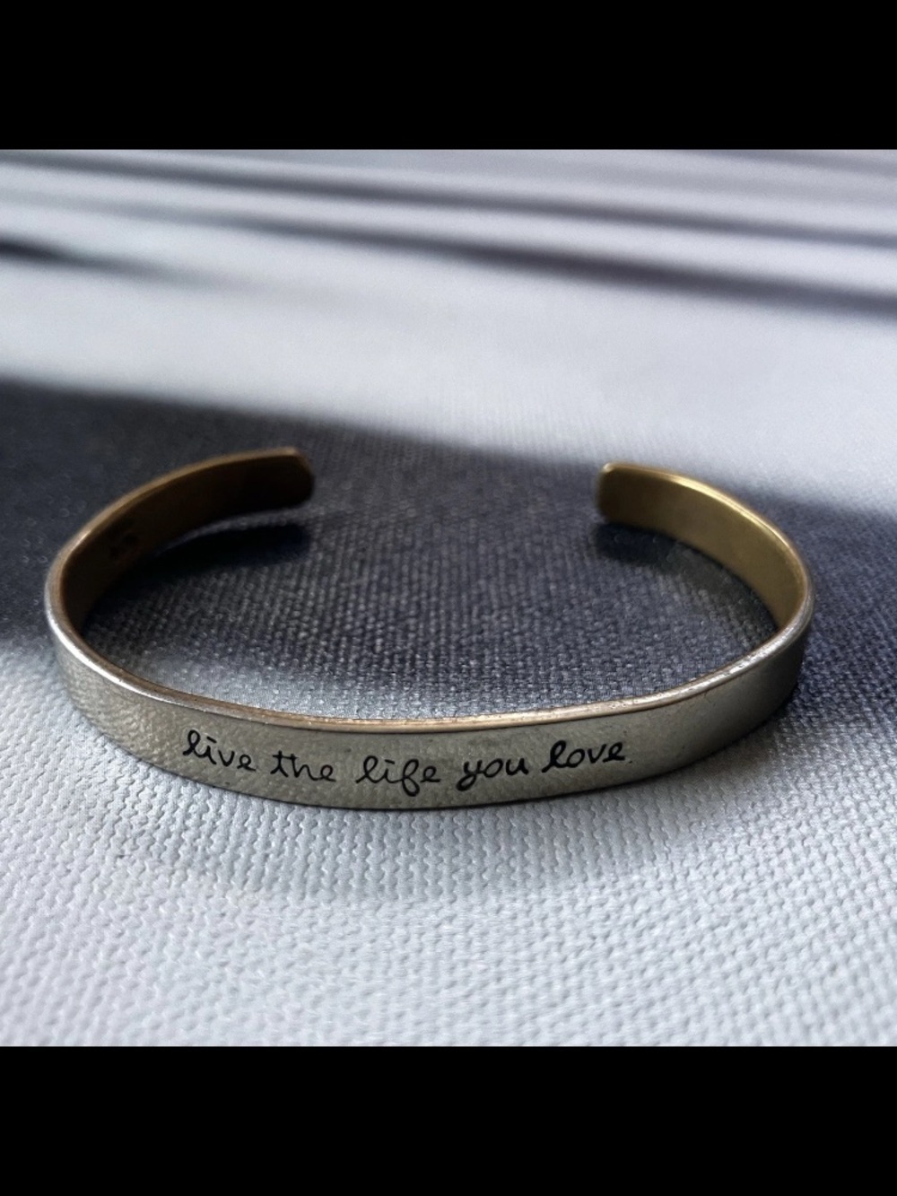 Mima & Oly Engraved Live The Life You Love Cuff Bracelet